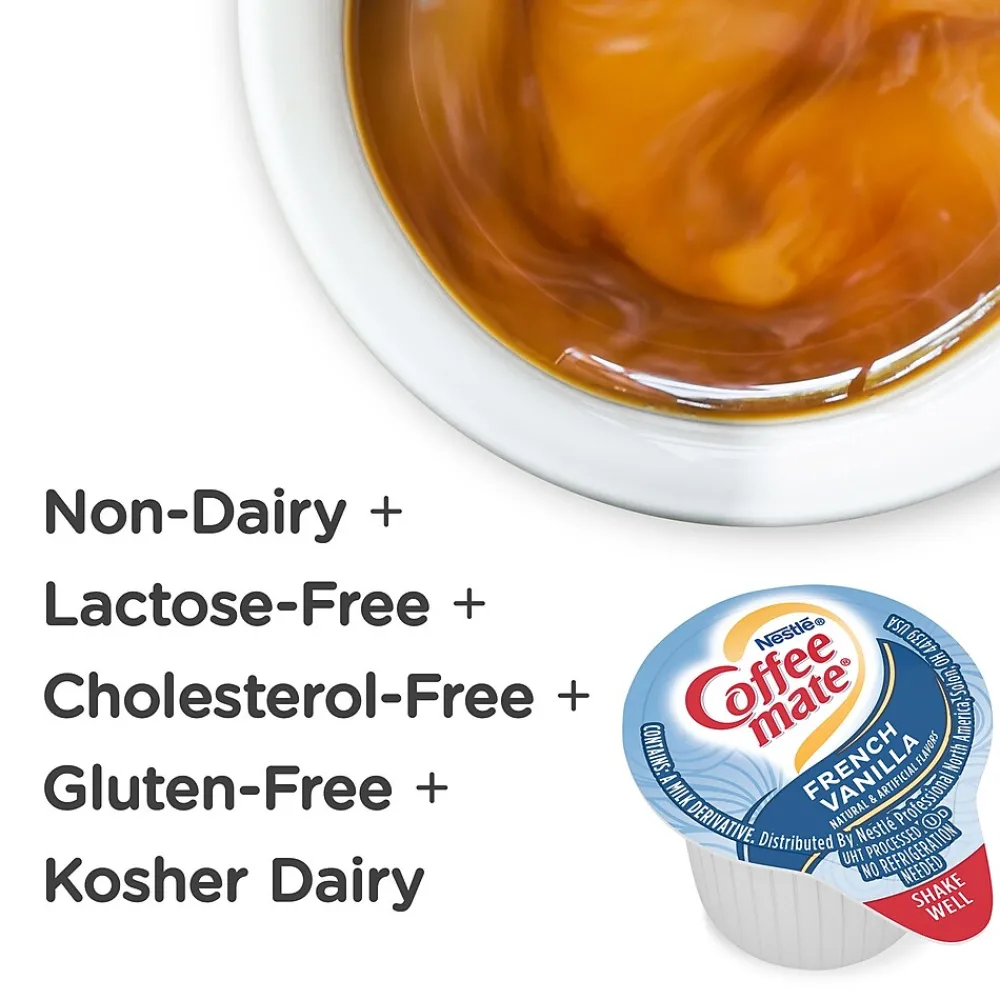 Coffee mate French Vanilla Dairy Free Liquid Creamer, 0.38 oz., 180/Box (NES18001)