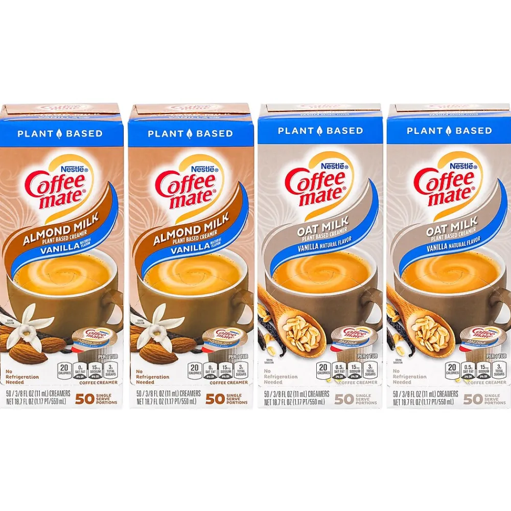 Coffee mate Vanilla Almond Milk & Oat Milk Variety Pack, 200 Count, 4/Pack (600-00772)