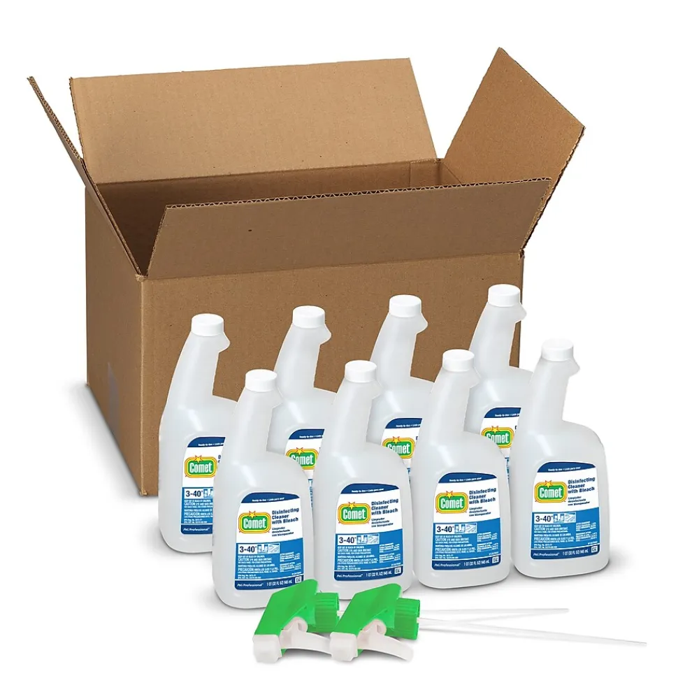 Professional Multi Purpose Disinfecting Liquid Cleaner with Bleach Spray for Commercial Use, 32 fl. oz., 8/Carton (30314)<Comet Hot