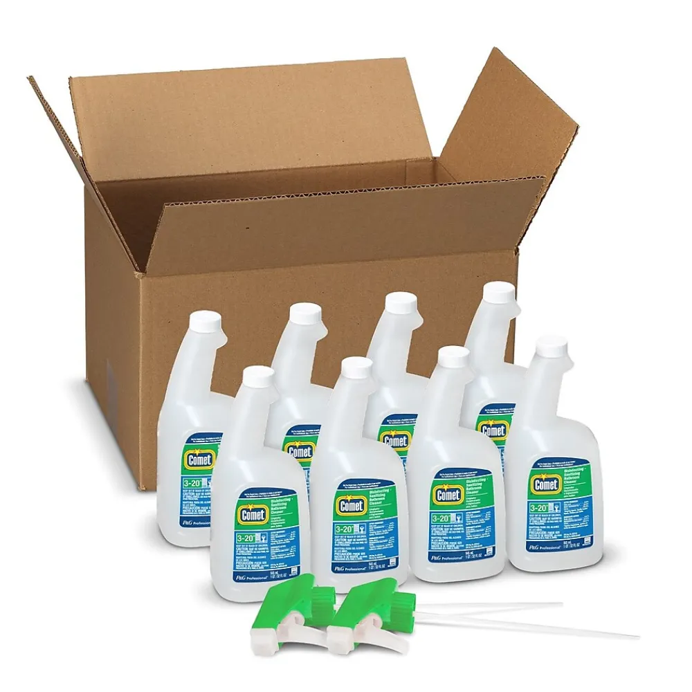 Professional Multi Purpose Disinfecting - Sanitizing Liquid Bathroom Cleaner Spray, 32 fl oz (Case of 8)<Comet Hot