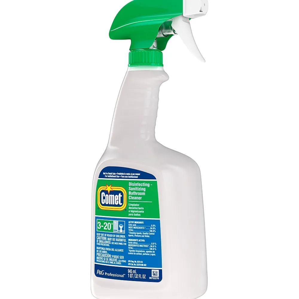 Professional Multi Purpose Disinfecting - Sanitizing Liquid Bathroom Cleaner Spray, 32 fl oz (Case of 8)<Comet Hot