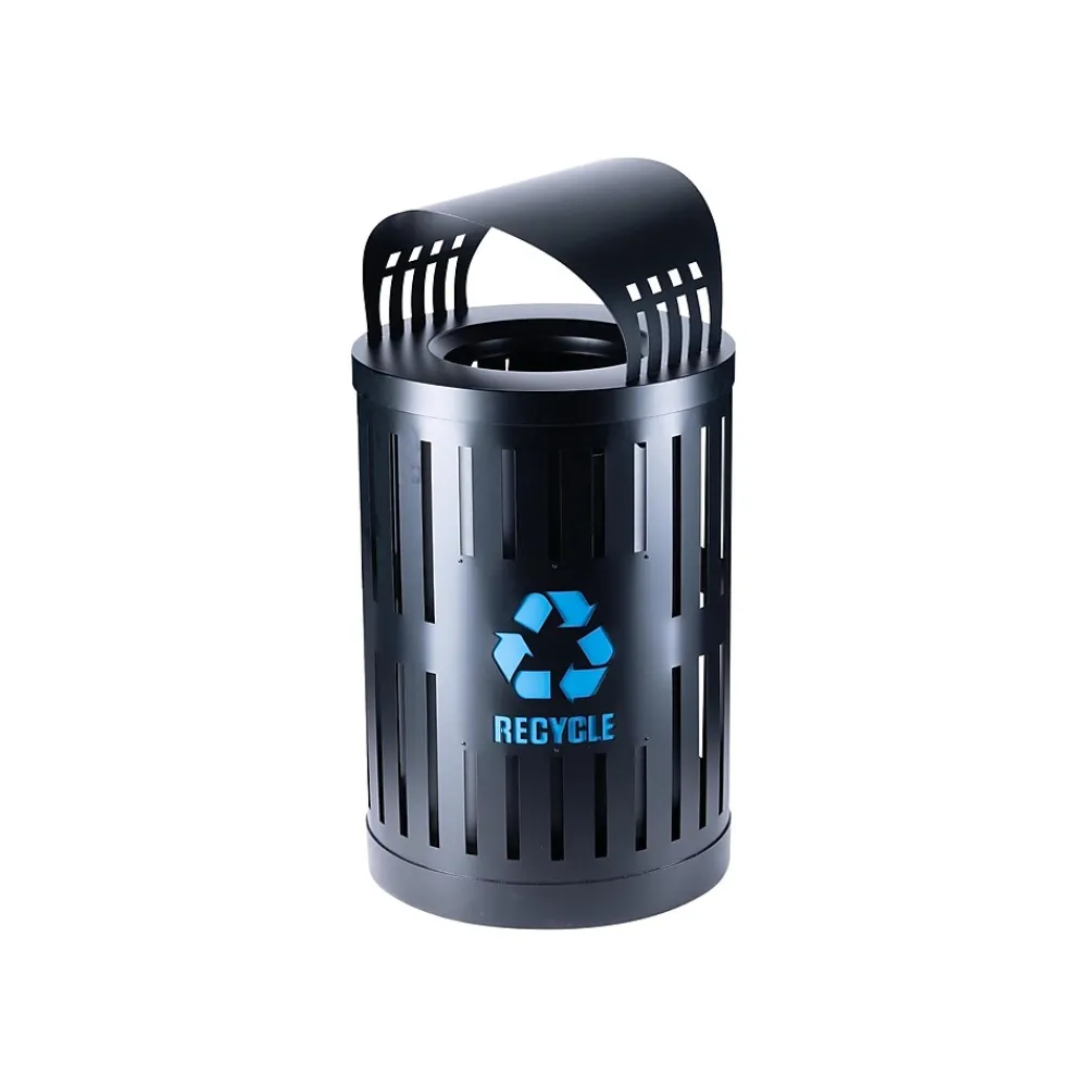 Parkview DualCoat Metal Recycling Container with Canopy Lid, 34 Gallon, Black (72888499)<Commercial Zone Online