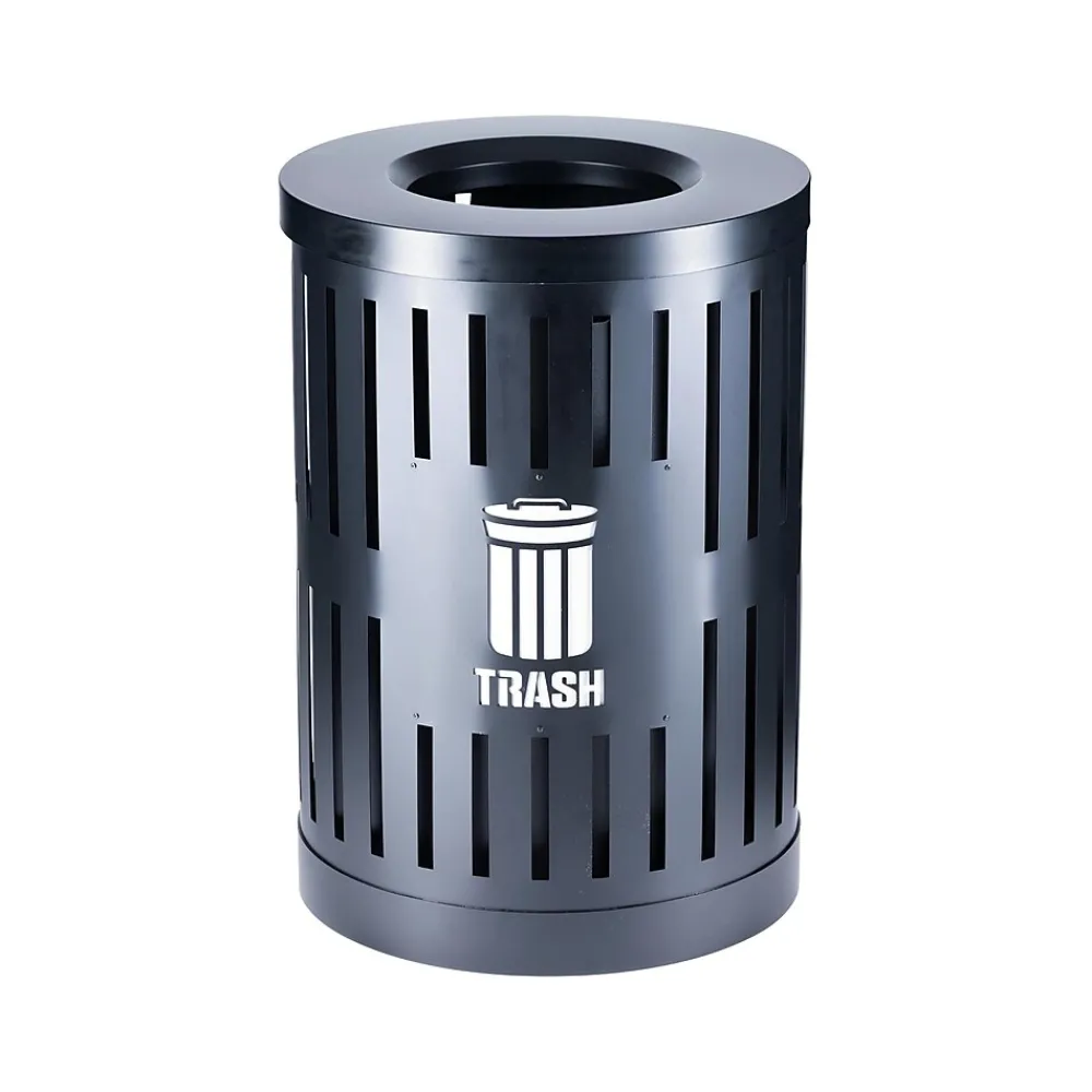 Parkview DualCoat Metal/Plastic Trash Container, 34-Gallon, Black (72860399)<Commercial Zone Discount