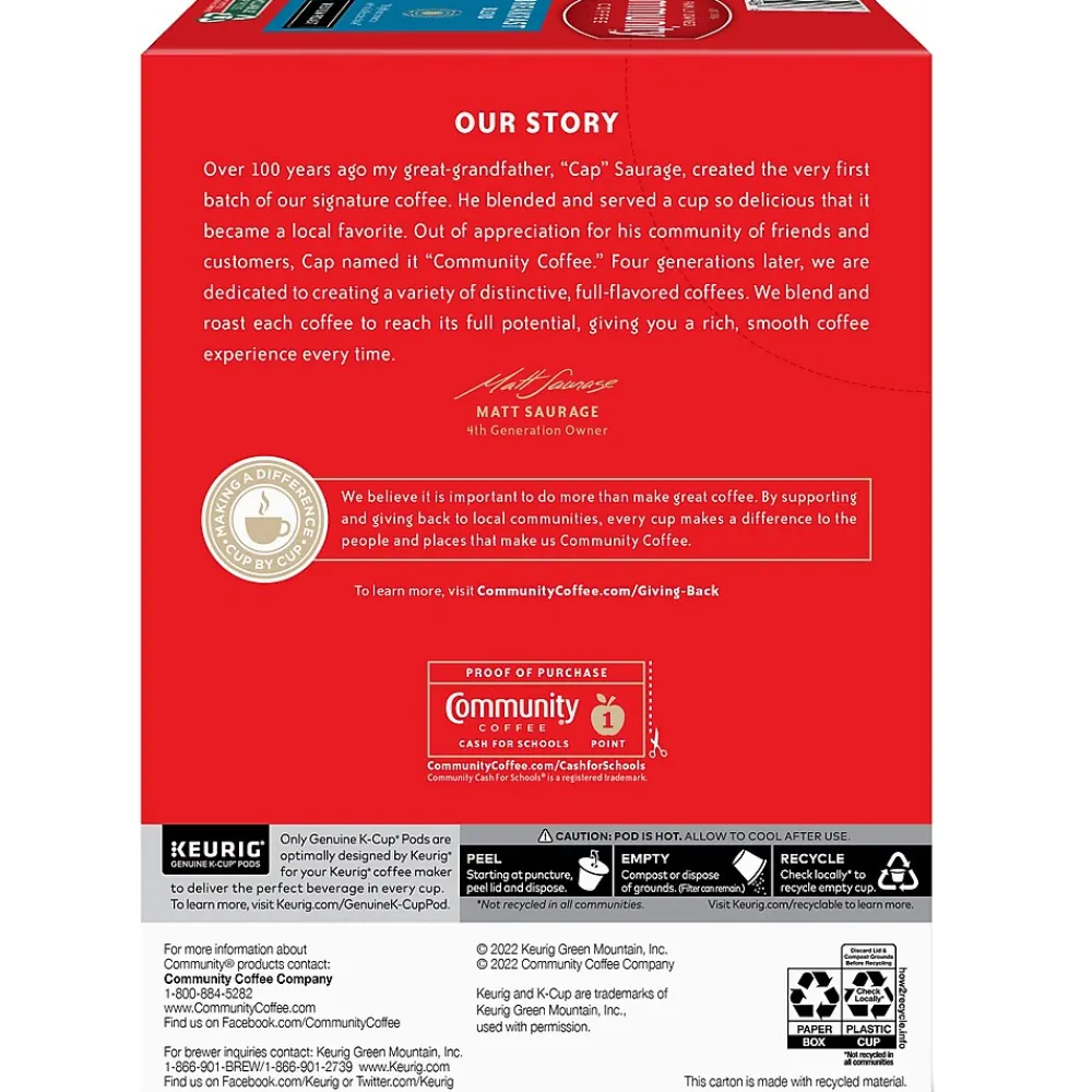 Community Coffee Breakfast Blend Coffee Keurig® K-Cup® Pods, Medium Roast, 24/Box (5000374324)