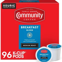 Community Coffee Breakfast Blend Coffee Keurig® K-Cup® Pods, Medium Roast, 96/Carton (5000374324CT)
