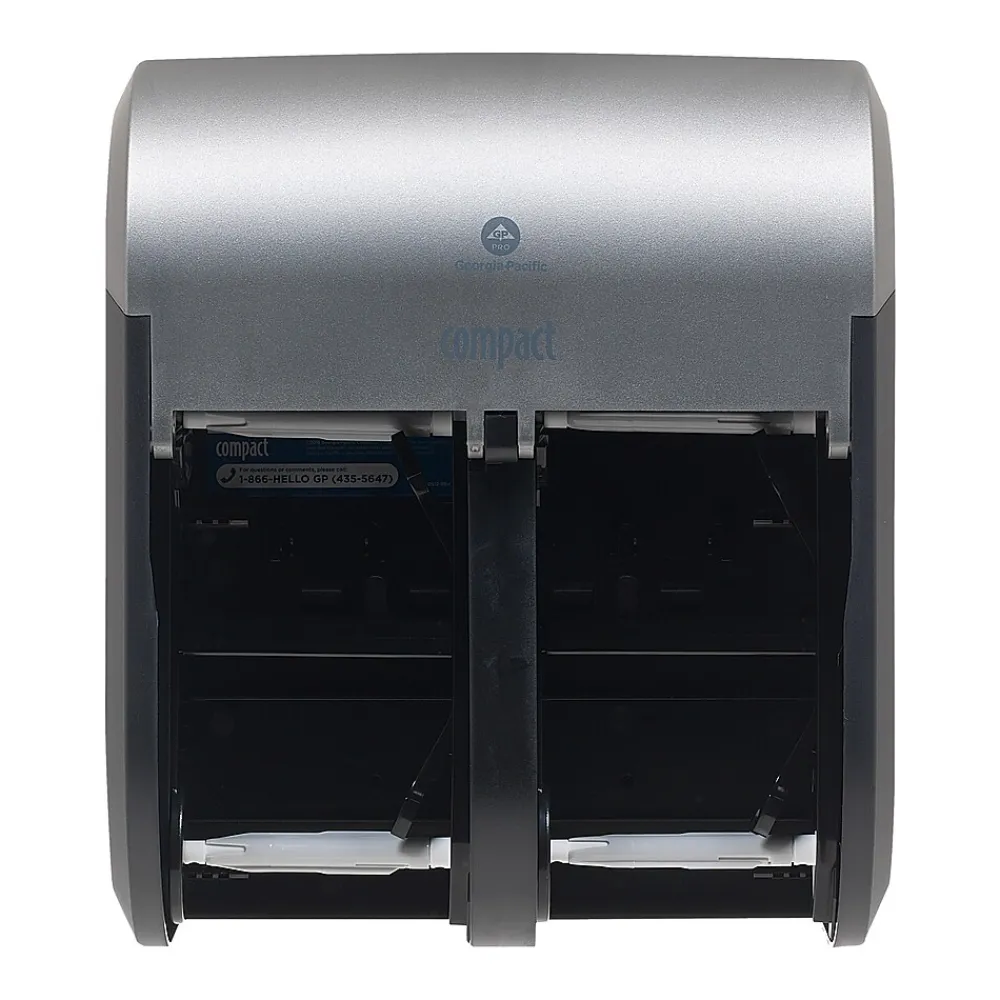 Compact 4-Roll Quad Coreless Toilet Paper Dispenser by GP PRO, Faux Stainless (56746A)<Georgia-Pacific Sale