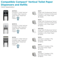 Compact® 2-Roll Vertical Coreless Toilet Paper Dispenser by GP PRO, Black (56790A)<Georgia-Pacific Best