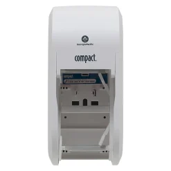 Compact 2-Roll Vertical Coreless Toilet Paper Dispenser by GP PRO, White (56767A)<Georgia-Pacific
