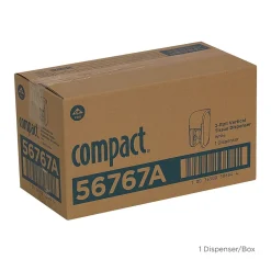 Compact 2-Roll Vertical Coreless Toilet Paper Dispenser by GP PRO, White (56767A)<Georgia-Pacific