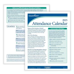 Hr Forms*ComplyRight 2025 Attendance Calendar Set, 25 Forms/Pack (A1411W16PK25)