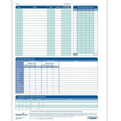 Hr Forms*ComplyRight 2025 Attendance Calendar Card, 25 Forms/Pack (A4000W25)