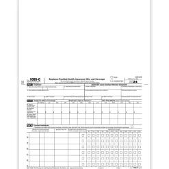 Tax Forms*ComplyRight 2024 1095-C Tax Form, 1-Part, White/Black, 50/Pack (1095C50)