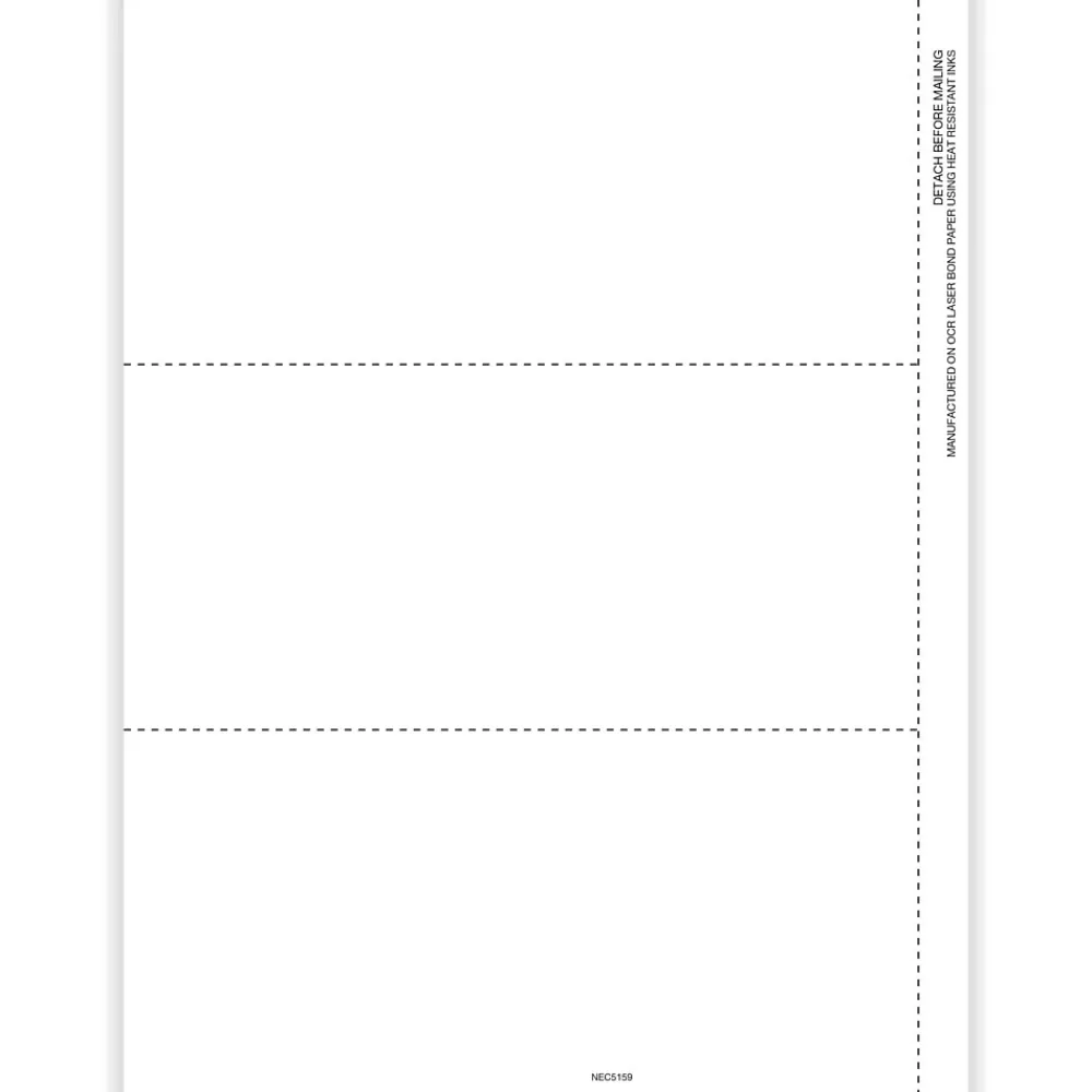 Tax Forms*ComplyRight 2024 1099-NEC Tax Form, 1-Part, 3-Up, Copy B, 100/Pack (NEC5159)