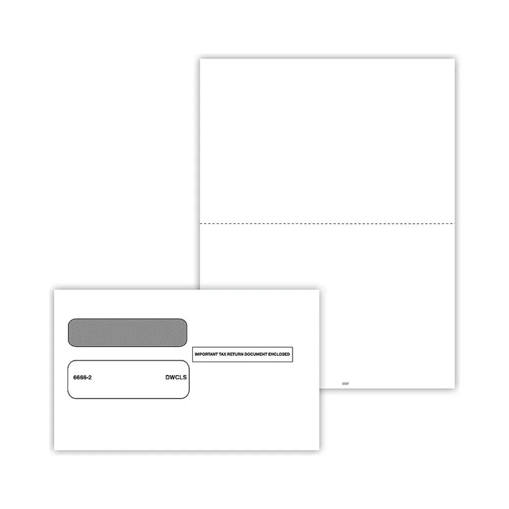 Tax Forms*ComplyRight 2024 W-2 Tax Form Envelopes/Recipient Copy Only, 1-Part, 2-Up, 50/Pack (5207E50)