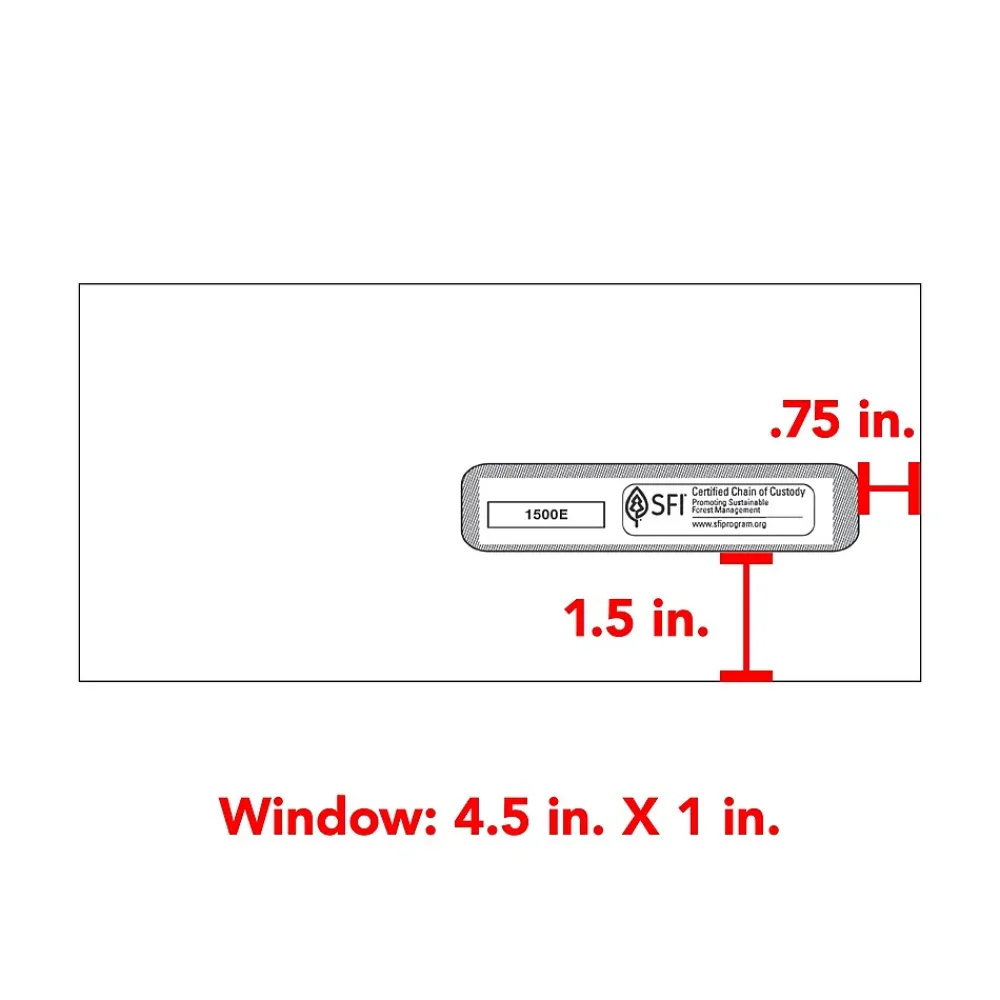 Outlet ComplyRight CMS-1500 Gummed #10 Document Envelopes, 4 1/2" x 9 1/2", White, 500/Box (1500E)