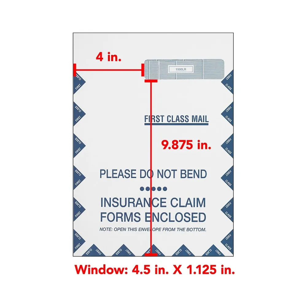 Medical Forms*ComplyRight CMS-1500 Jumbo Health Care Billing Envelope, 500/Pack (1500LR500)