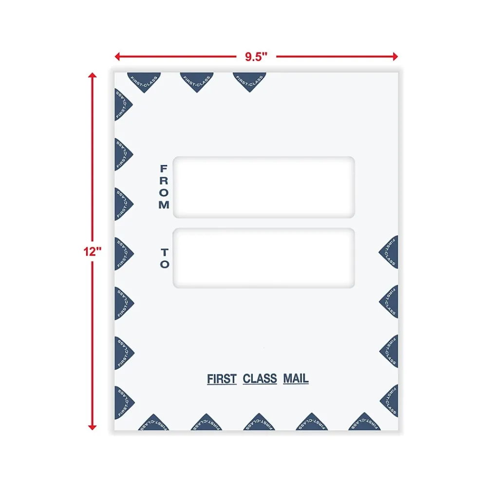 Best ComplyRight First Class Moisture Seal Tax Envelope, 9.5" x 12", White/Blue, 50/Pack (PES45)