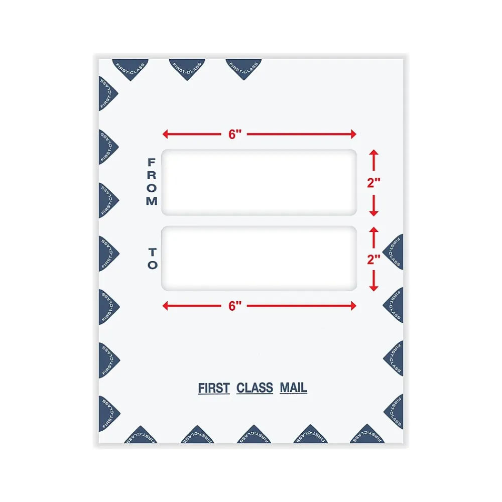 Best ComplyRight First Class Moisture Seal Tax Envelope, 9.5" x 12", White/Blue, 50/Pack (PES45)