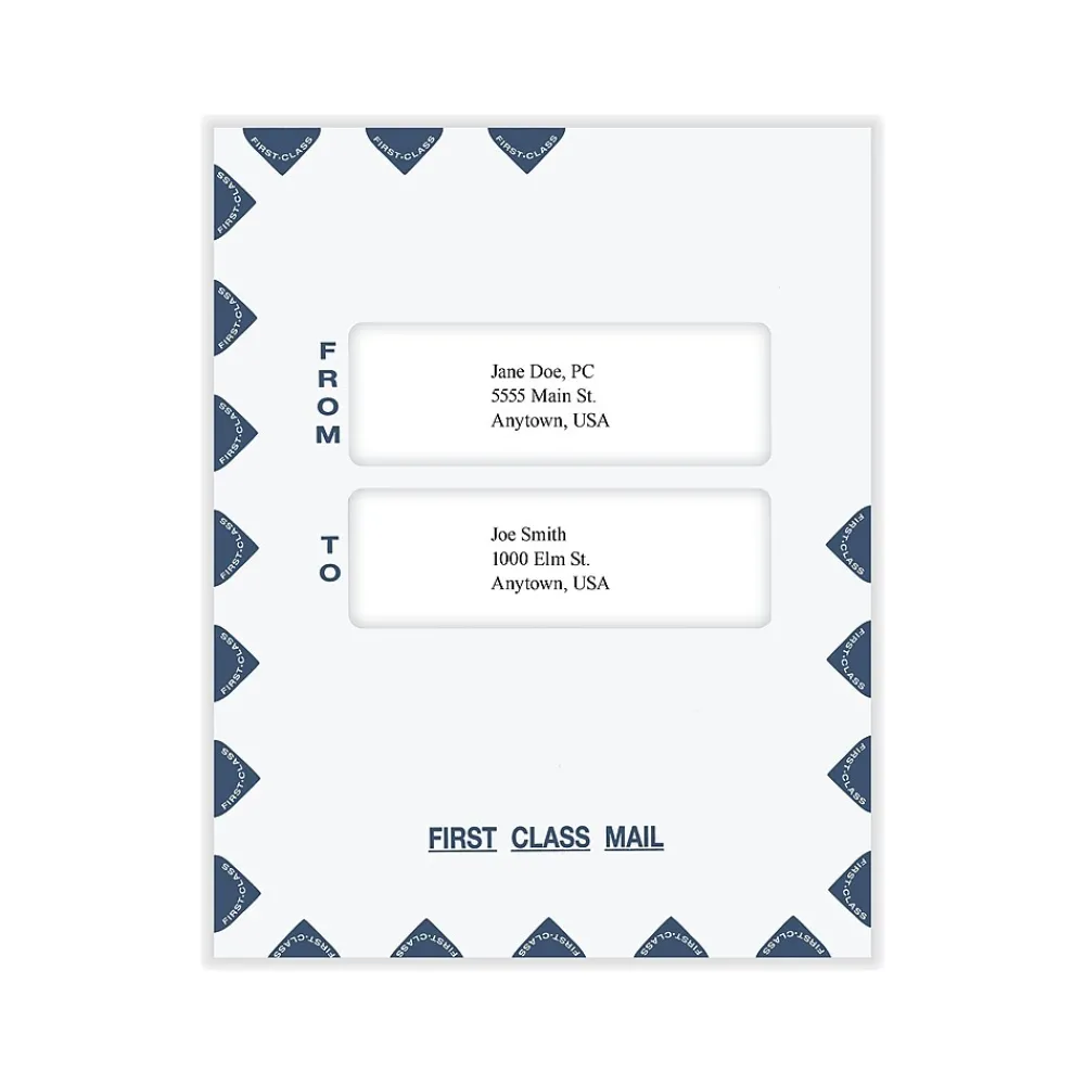 Best ComplyRight First Class Moisture Seal Tax Envelope, 9.5" x 12", White/Blue, 50/Pack (PES45)