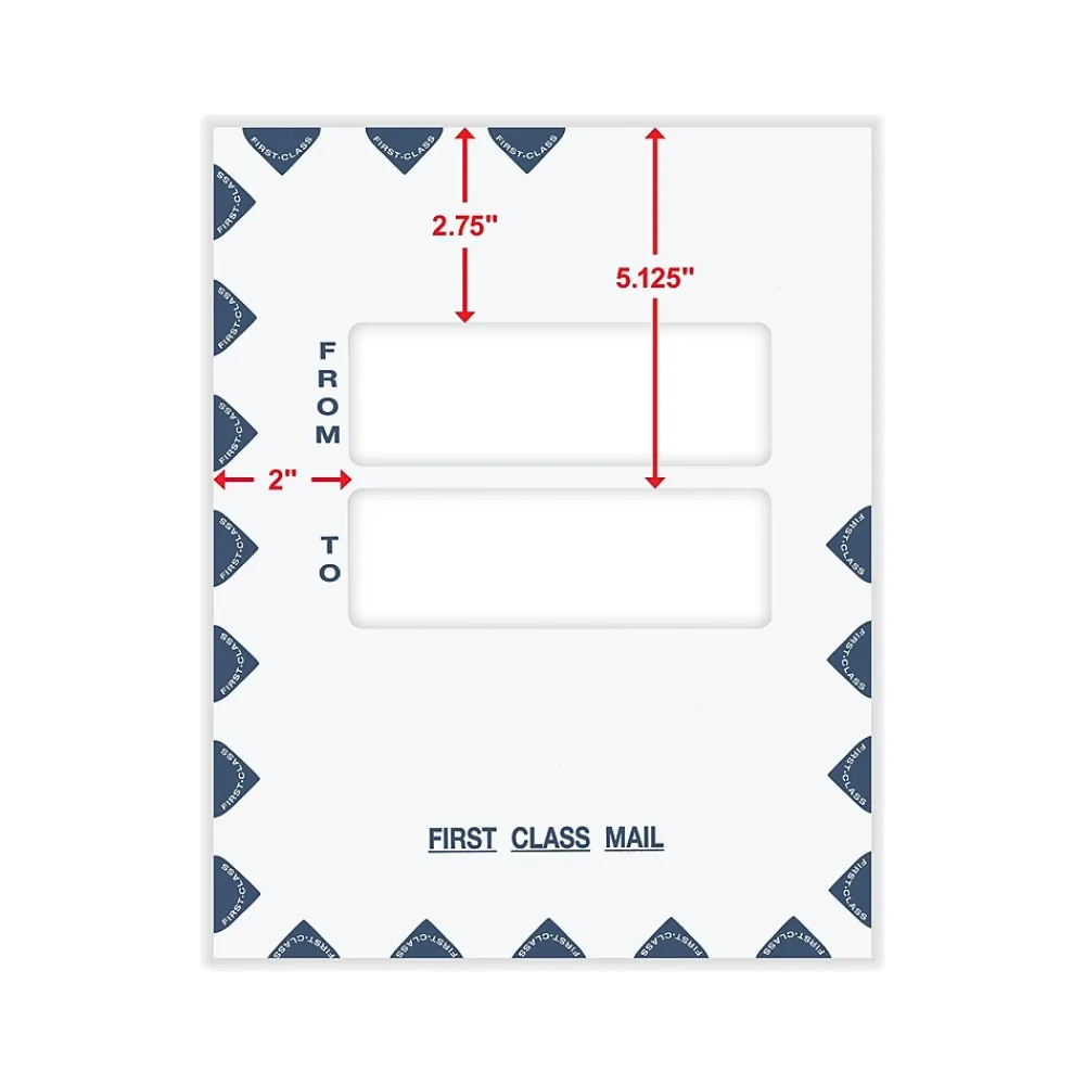 ComplyRight First Class Peel & Seal Tax Envelope, 9.5" x 12", White/Blue, 50/Pack (PEO41)