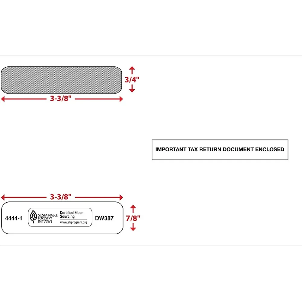 Best ComplyRight Moistenable Glue Security Tinted Double-Window Tax Envelopes, 5 5/8" x 9", 50/Pack (4444150)