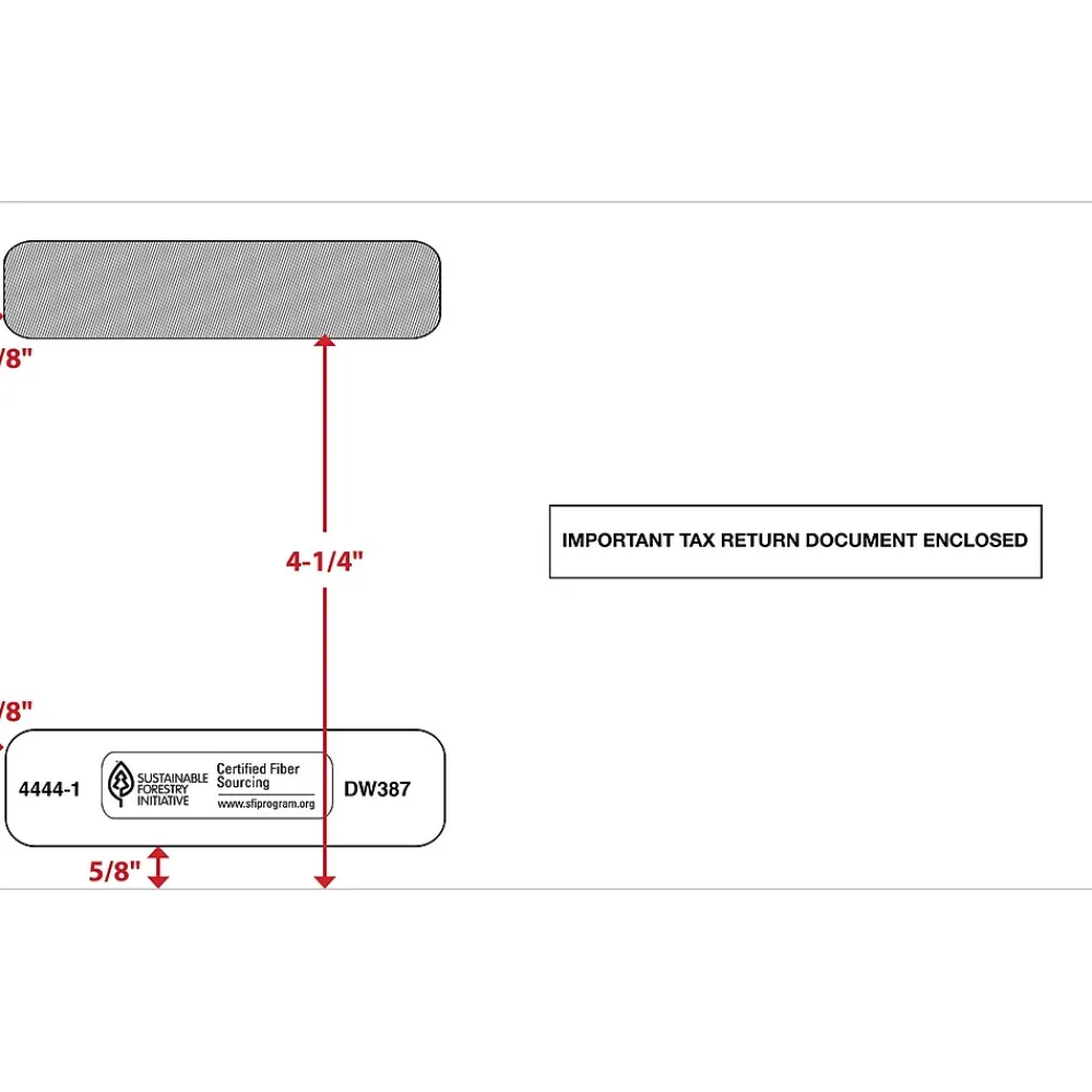 Best ComplyRight Moistenable Glue Security Tinted Double-Window Tax Envelopes, 5 5/8" x 9", 50/Pack (4444150)