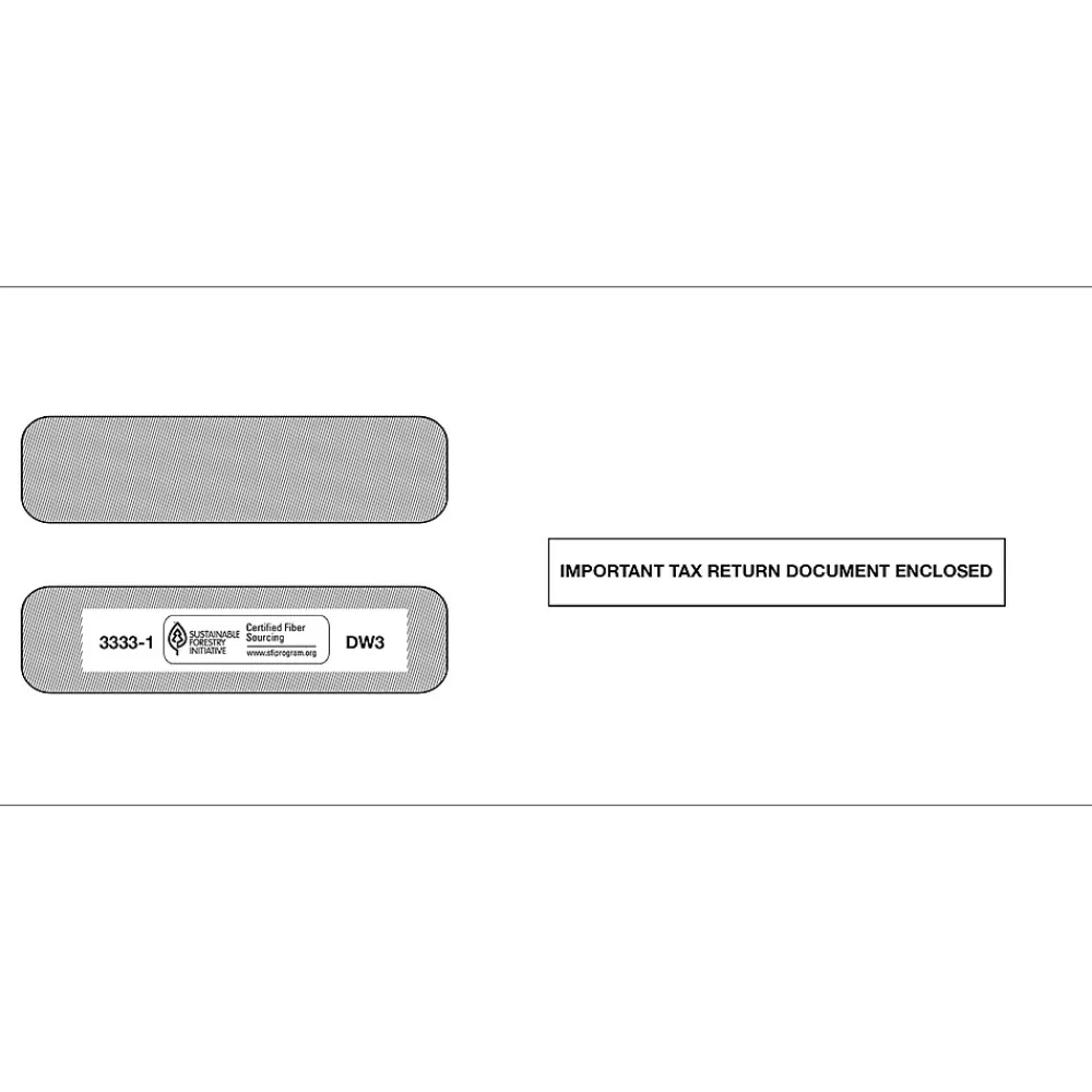 Discount ComplyRight Moistenable Glue Security Tinted Double-Window Tax Envelopes, 3 7/8" x 8.5", 50/Pack (3333150)
