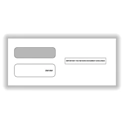 Clearance ComplyRight Moistenable Glue Security Tinted Double-Window Tax Envelopes, 3 7/8" x 8 3/8", 50/Pack (DW19W)