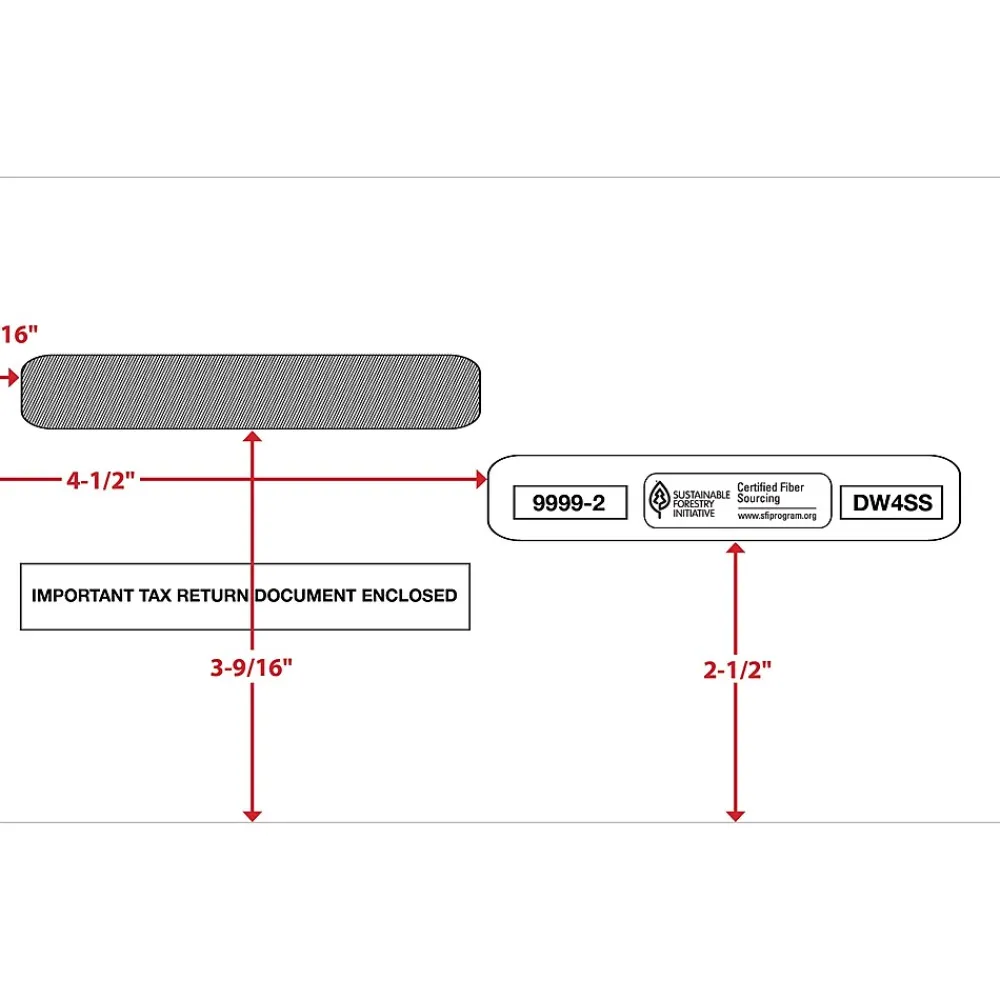 Online ComplyRight Self Seal Security Tinted Double-Window Tax Envelopes, 5 5/8" x 9", 50/Pack (9999250)