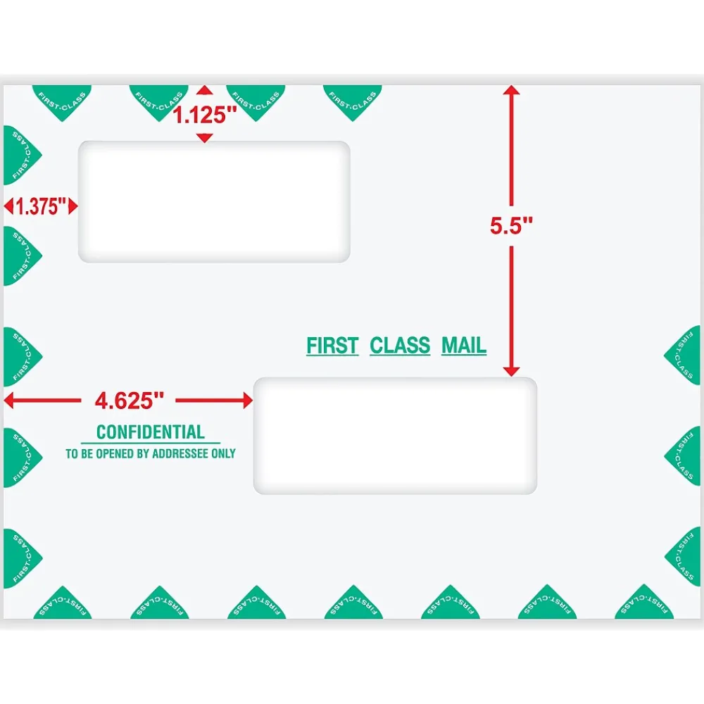 New ComplyRight Self-Seal Tax Envelope, 10" x 13", White/Green, 50/Pack (PEB02)