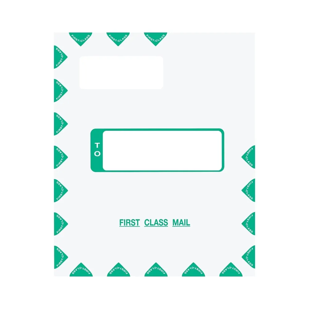 New ComplyRight Self-Seal Tax Envelope, 11.63" x 9.63", White/Green, 50/Pack (PEV48)