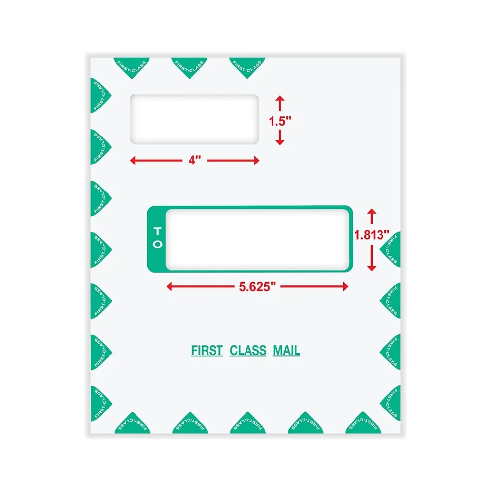 New ComplyRight Self-Seal Tax Envelope, 11.63" x 9.63", White/Green, 50/Pack (PEV48)
