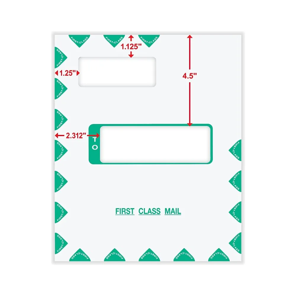 New ComplyRight Self-Seal Tax Envelope, 11.63" x 9.63", White/Green, 50/Pack (PEV48)