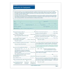 Hr Forms*ComplyRight â„¢ Tennessee Job Application, Pack of 50 (A2179TN)