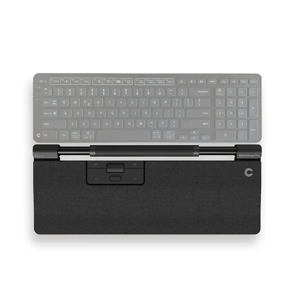 Clearance Contour Design RollerMouse Pro Vegan Leather Regular Wrist Rest, Wireless, Black (CDRMPRO10210)