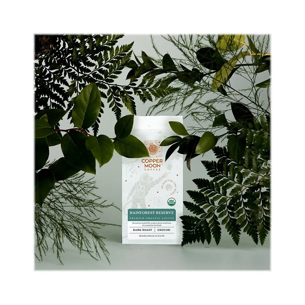 Copper Moon Coffee Copper Moon Rainforest Reserve Organic Caramel Ground Coffee, Dark Roast, 12 oz. (205345 - BAG)