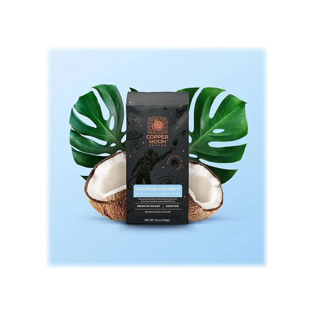 Copper Moon Coffee Copper Moon Tropical Coconut Hazelnut Ground Coffee, Medium Roast, 12 oz. (210145)