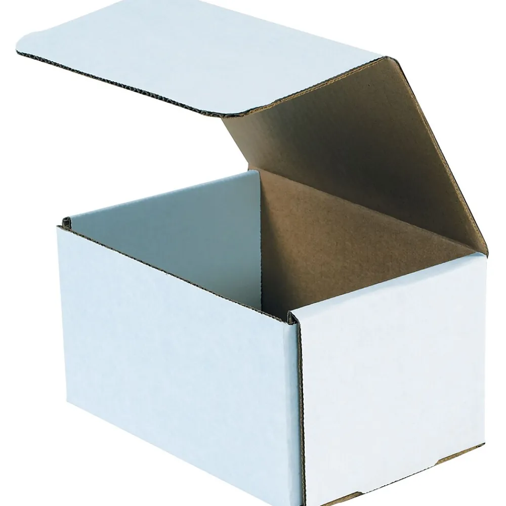 Online Partners Brand Corrugated Mailers, 12" x 9" x 6", White, 50/Bundle (MLR1296)