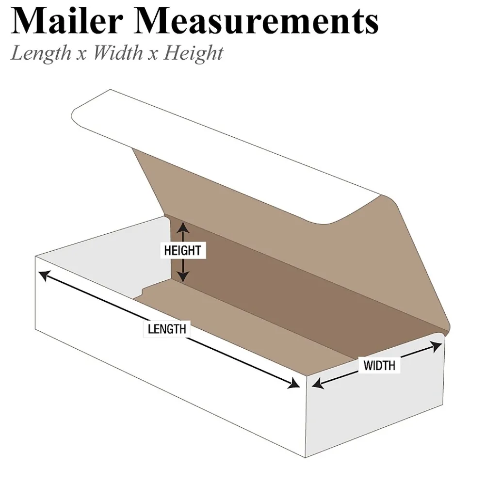 Outlet Partners Brand Corrugated Mailers, 12" x 9" x 4", White, 50/Bundle (MLR1294)