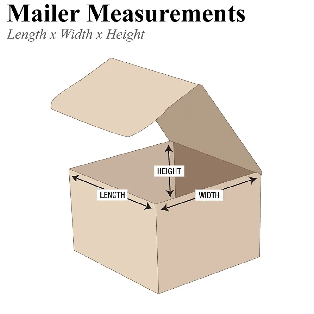 Best Partners Brand Corrugated Mailers, 5" x 5" x 5", Kraft, 50/Bundle (M555K)