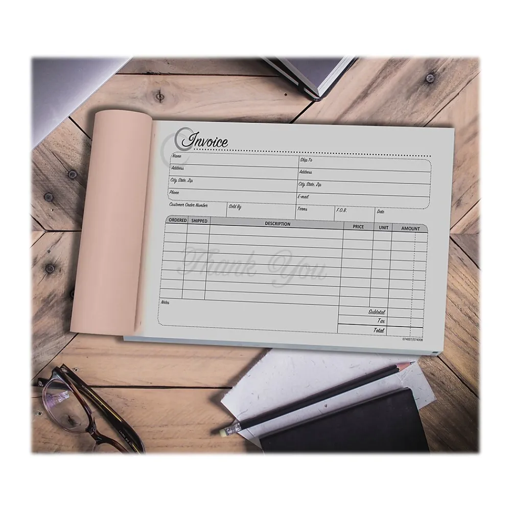 Business Forms*Cosco Artistic 3-Part Carbonless Invoices, 5.4" x 8.5", 50 Sets/Book (074008)