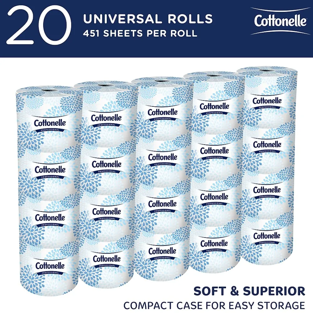 Professional Recycled Toilet Paper, 2-ply, White, 451 Sheets/Roll, 20 Rolls/Case (13135)<Cottonelle