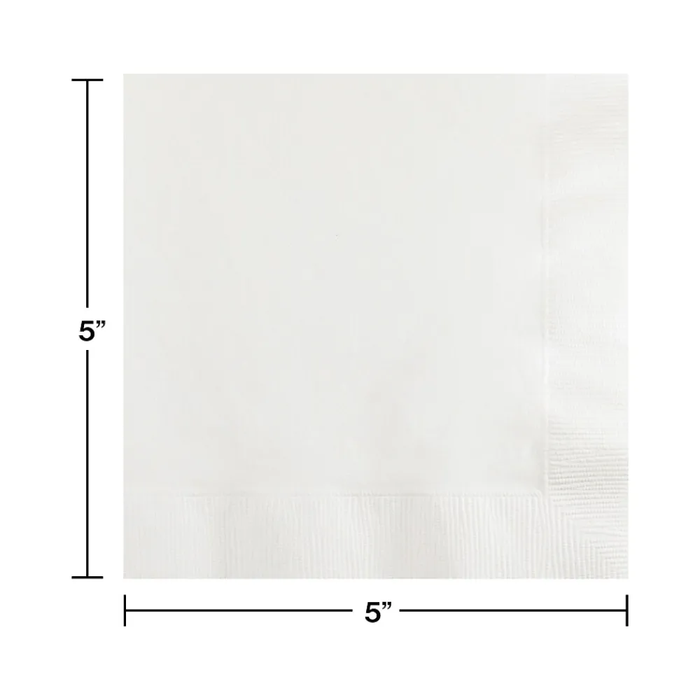 Creative Converting Touch of Color Beverage Napkin, 2-ply, White, 600 Napkins/Pack (DTC259000BNAP)