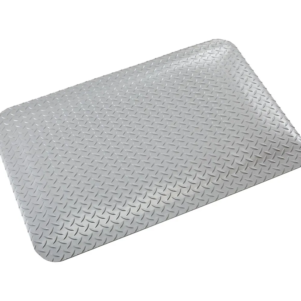 Crown Mats Industrial Deck Plate Anti-Fatigue Mat, 36" x 60", Gray (500NN)