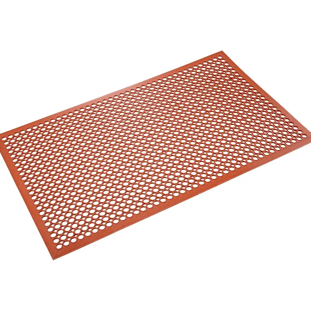 Crown Mats Safewalk-Light Anti-Fatigue Drainage Mat, 36" x 60", Terra-Cotta (WS CT35TC)