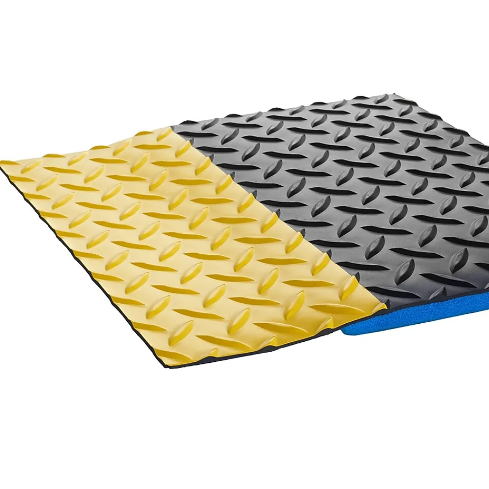 Crown Mats Workers-Delight Deck Plate Supreme Anti-Fatigue Mat, 36" x 144", Black/Yellow (WD 1232YB)