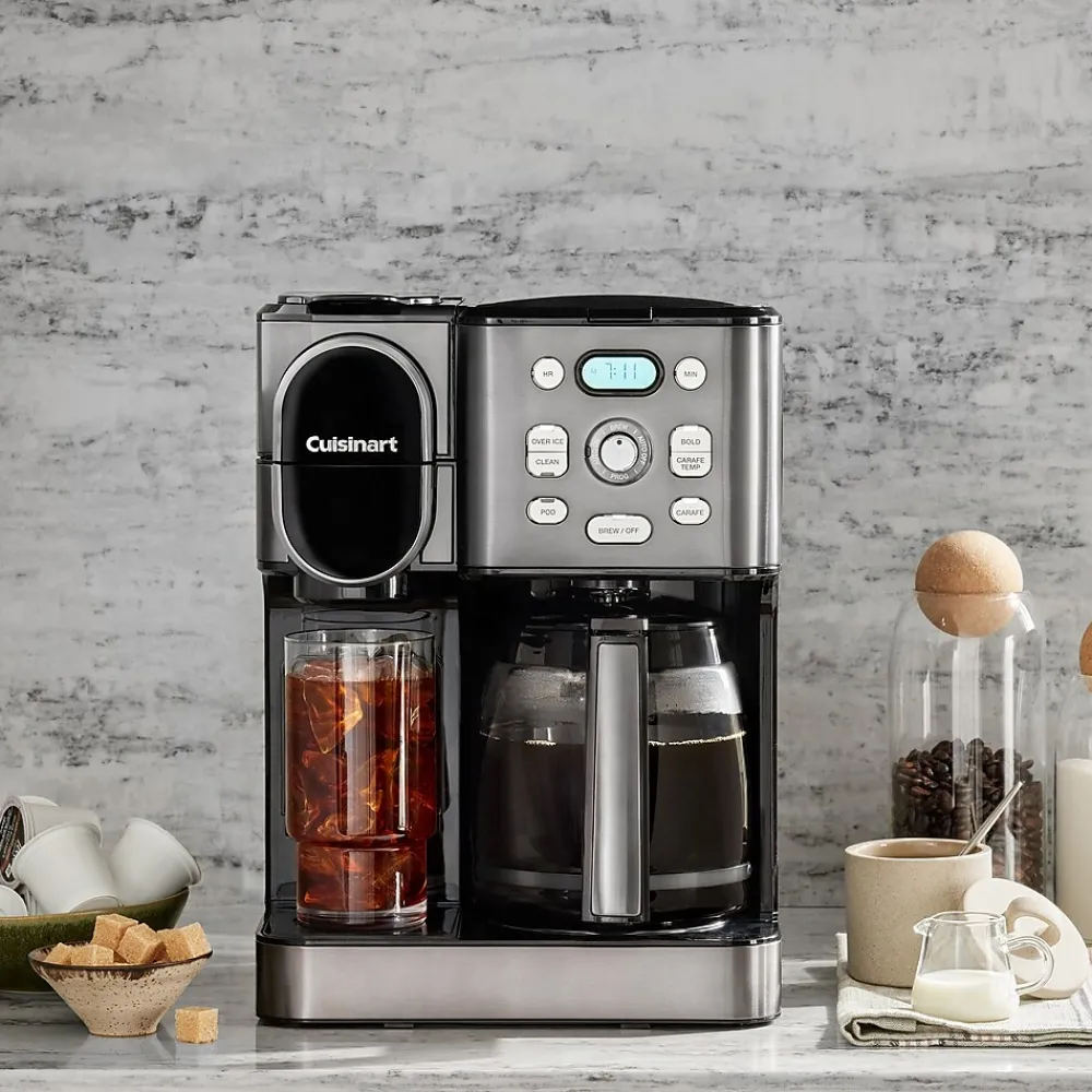 Cuisinart 12-Cups Single Serve & Automatic Drip Coffee Maker, Black Stainless (SS-16BKS)
