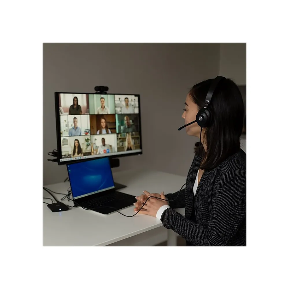 Outlet Cyber Acoustics Noise Canceling Stereo On Ear Computer Headset, Black (HS-2000)