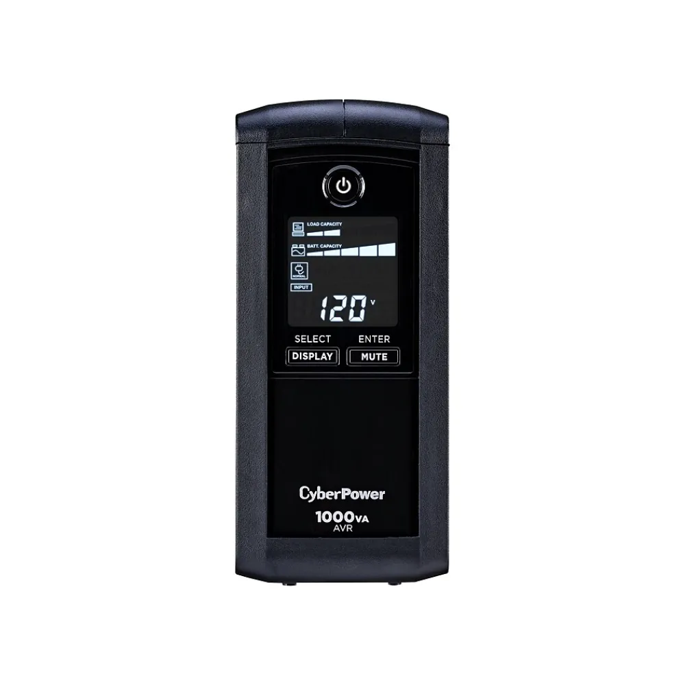 CyberPower Intelligent 1000VA UPS Battery Backup and Surge Protector, 9-Outlets, Black (CP1000AVRLCD)