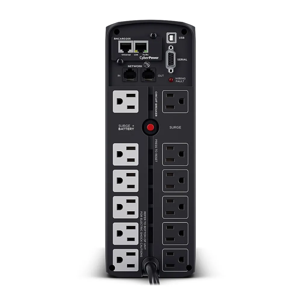 CyberPower PFC Sinewave 1500VA UPS, 12-Outlets, Black (CP1500PFCLCD)